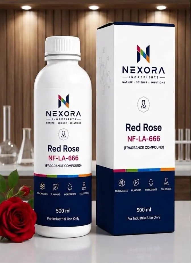 Red Rose NF-LA-666, Nexora Ingredients bottle and box
